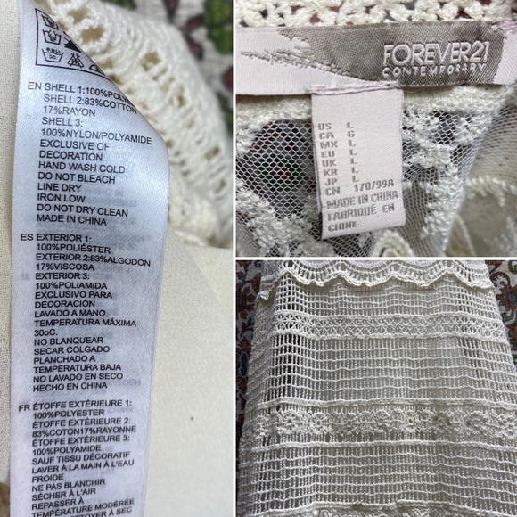 Forever 21 Ivory Open Knit / Crochet Ivory Tank - Picture 13 of 16